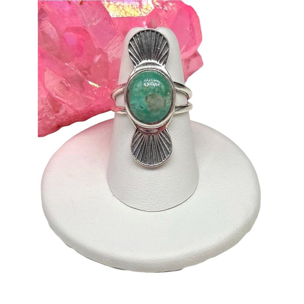 Arizona Mohave Turquoise Ring Size 6 Solid 925 Sterling Silver